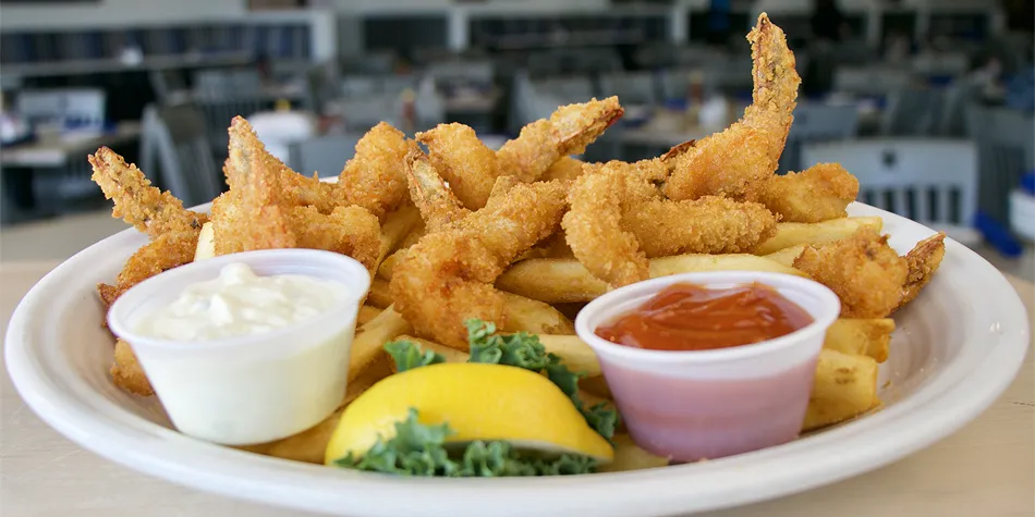 Fried Shrimp and French Fries