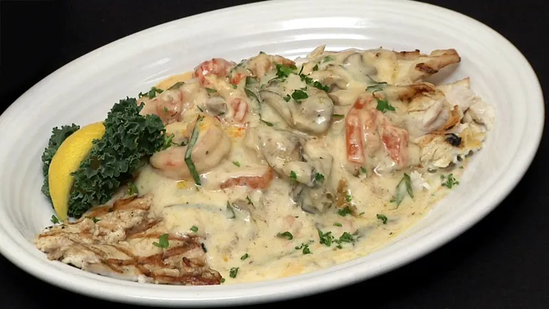 fish with shrimp sauce